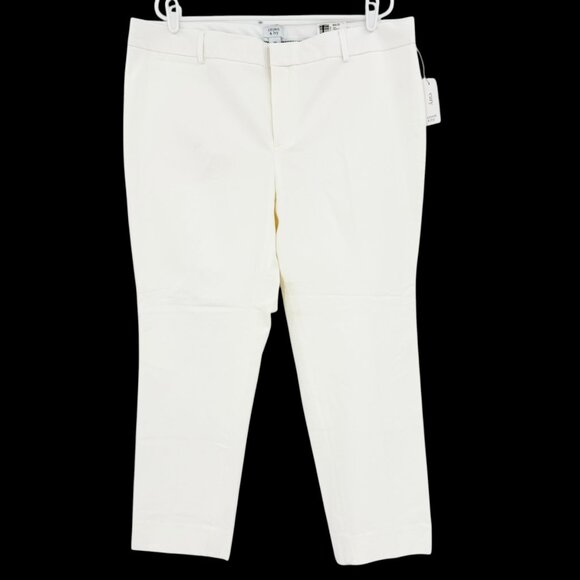 Crown & Ivy Womens White 2-Way Stretch Slim Fit Cary Ankle Pants Plus Sz 18W NWT - Picture 1 of 12